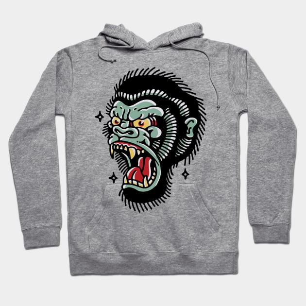 Monkey Head Hoodie by Allbestshirts